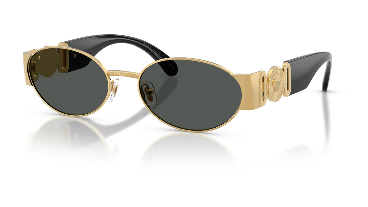 Lunettes de soleil Versace VE2299 100287 – Or – vue de trois quarts.