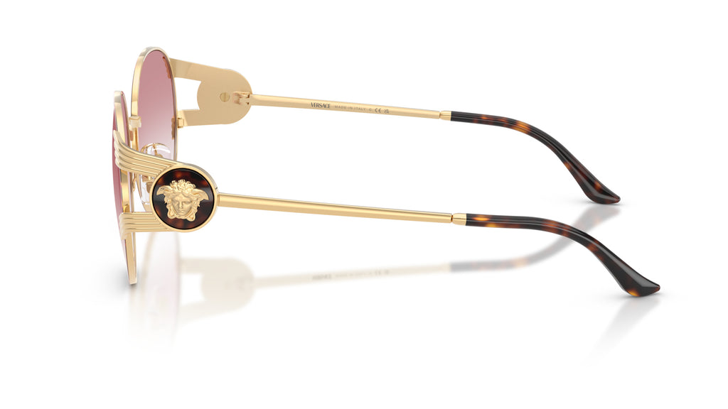 Lunettes de soleil Versace VE2303 15253B – Or Versace/Havana – vue de profil.