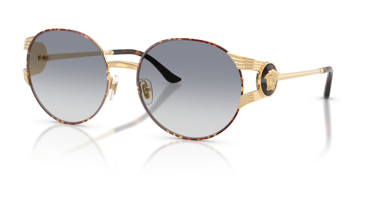 Lunettes de soleil Versace VE2303 152579 – Or Versace/Havana – vue de trois quarts.