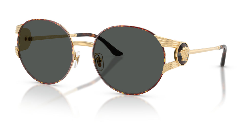 Lunettes de soleil Versace VE2303 152587 – Or Versace/Havana – vue de trois quarts.
