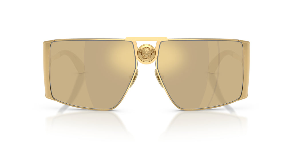 Lunettes de soleil Versace VE2305K K00303 – Plaqué Or – vue de face.