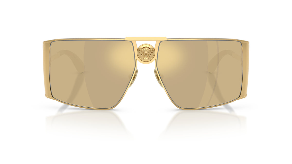 Lunettes de soleil Versace VE2305K K00303 – Plaqué Or – vue de face.