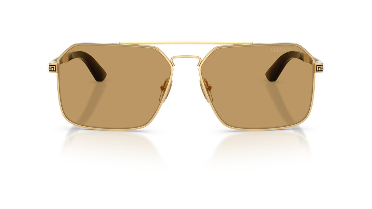 Lunettes de soleil Versace VE2306 152313 – Or Versace – vue de face.