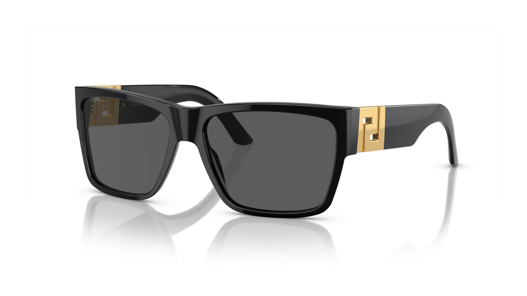 Lunettes de soleil Versace VE4296 GB1/87 – Noir – vue de trois quarts.