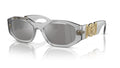 Lunettes de soleil Versace VE4361 311/6G – Transparent Gris – vue de trois quarts.