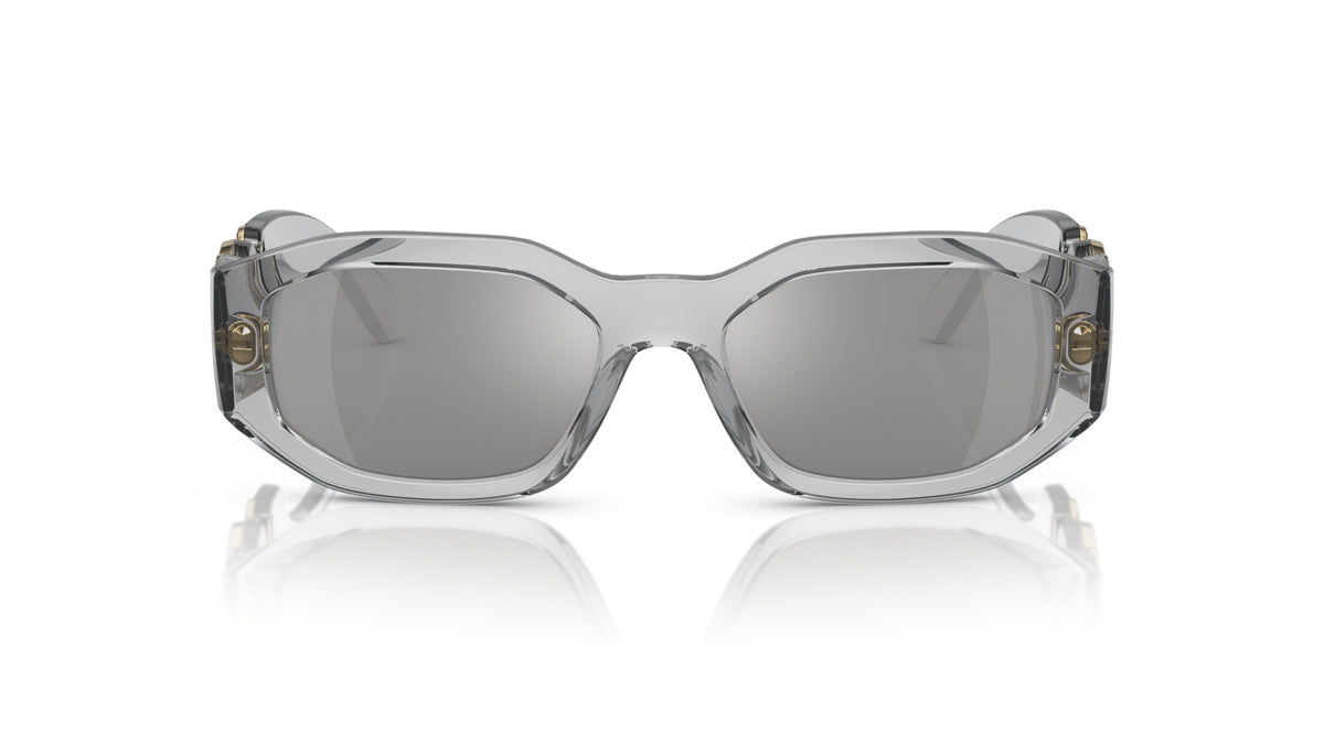 Lunettes de soleil Versace VE4361 311/6G – Transparent Gris – vue de face.