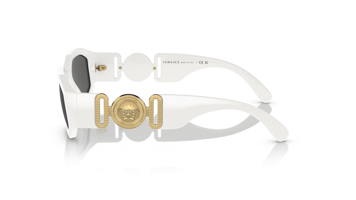 Lunettes de soleil Versace VE4361 401/87 – Blanc – vue de profil.
