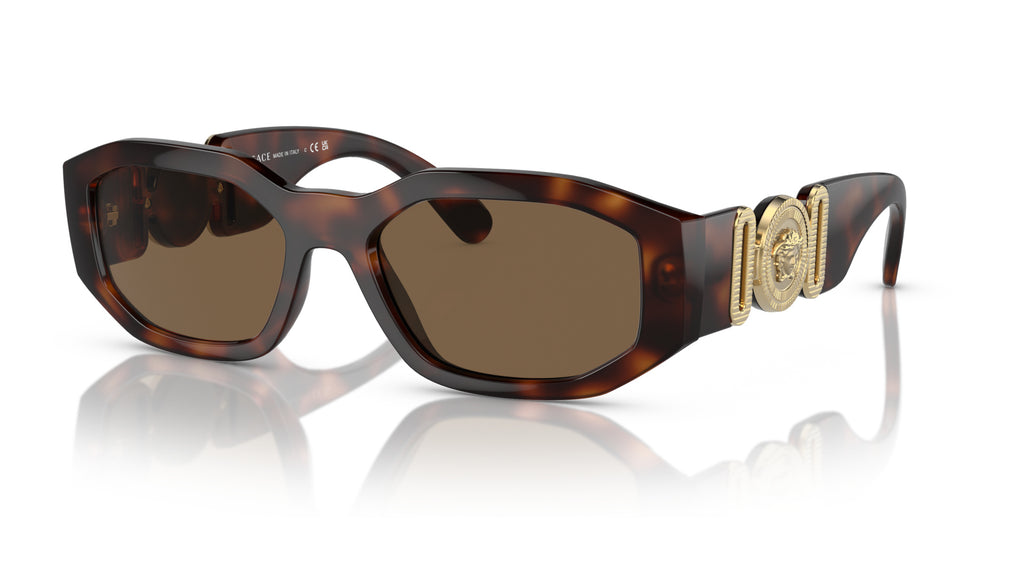 Lunettes de soleil Versace VE4361 521773 – Havane – vue de trois quarts.