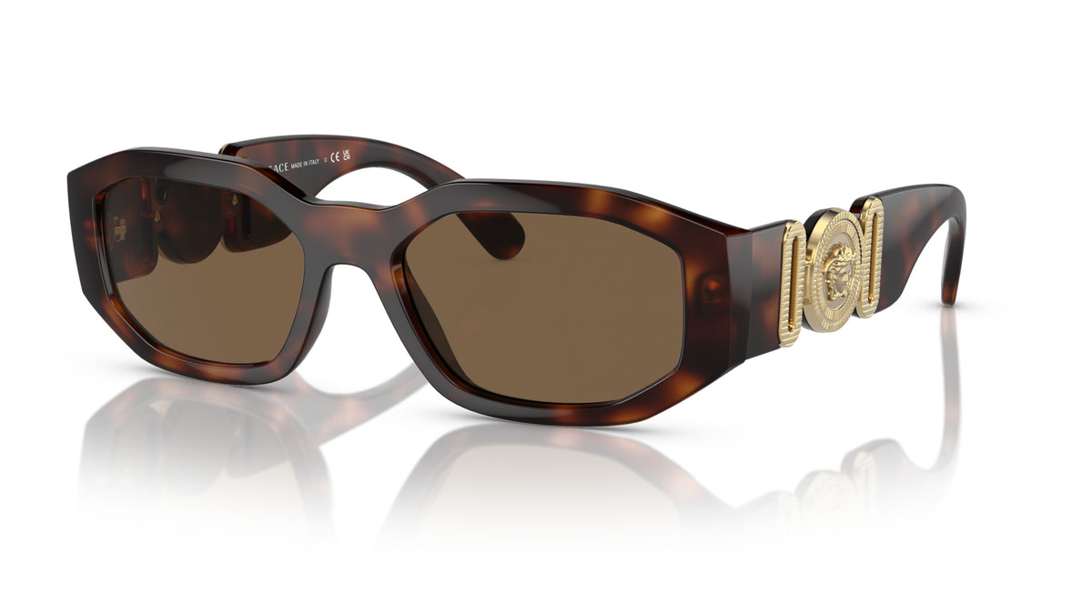 Lunettes de soleil Versace VE4361 521773 – Havane – vue de trois quarts.