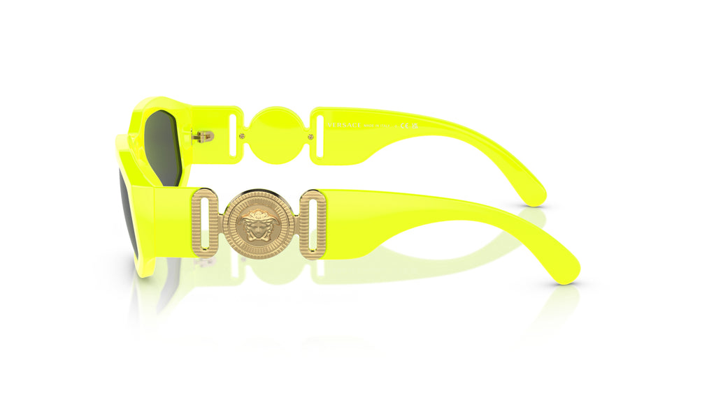 Lunettes de soleil Versace VE4361 532187 – Jaune fluo – vue de profil.