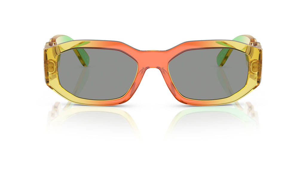 Lunettes de soleil Versace VE4361 5530/1 – Dégradé jaune/rouge/vert – vue de face.