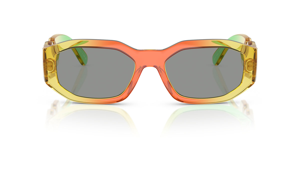 Lunettes de soleil Versace VE4361 5530/1 – Dégradé jaune/rouge/vert – vue de face.
