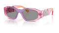 Lunettes de soleil Versace VE4361 5537/1 – Dégradé rose/violet/orange – vue de trois quarts.