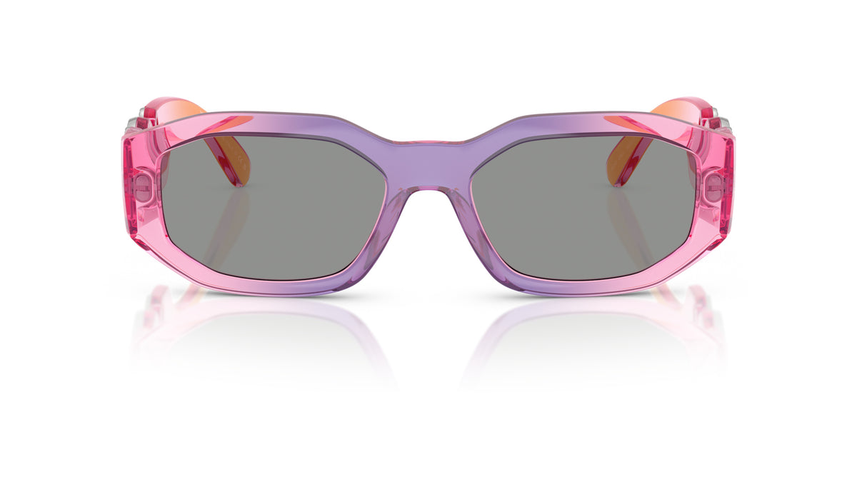 Lunettes de soleil Versace VE4361 5537/1 – Dégradé rose/violet/orange – vue de face.
