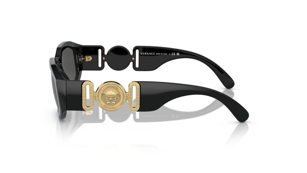 Lunettes de soleil Versace VE4361 GB1/87 – Noir – vue de profil.