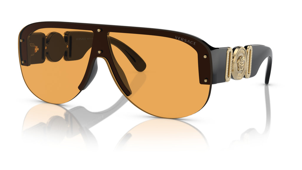 Lunettes de soleil Versace VE4391 GB1/7 – Noir – vue de trois quarts.