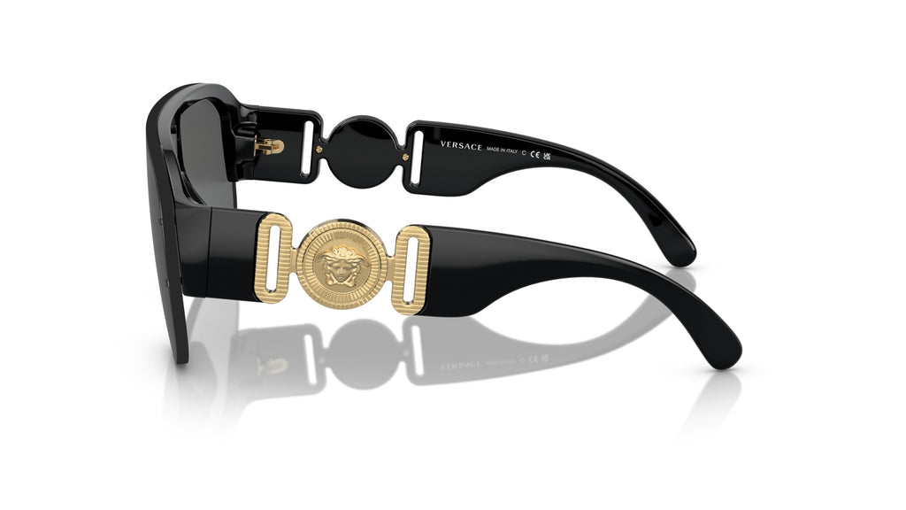 Lunettes de soleil Versace VE4391 GB1/87 – Noir – vue de profil.