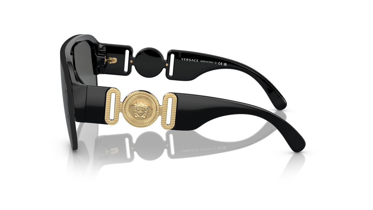 Lunettes de soleil Versace VE4391 GB1/87 – Noir – vue de profil.