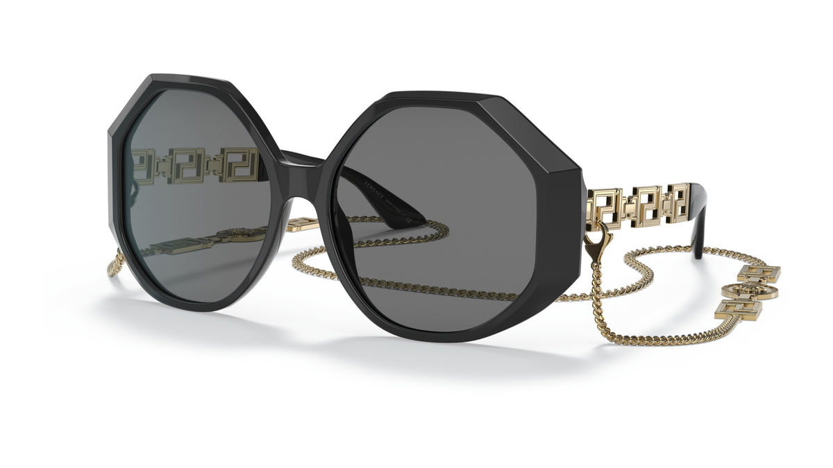 Lunettes de soleil Versace VE4395 534587 – Noir – vue de trois quarts.
