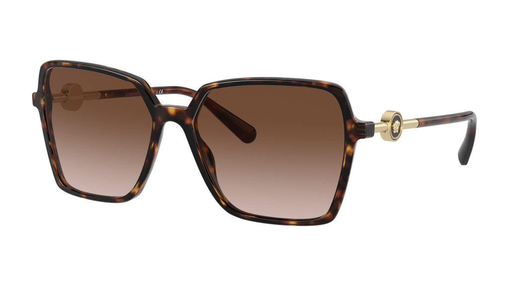 Lunettes de soleil Versace VE4396 108/13 – Havane – vue de trois quarts.