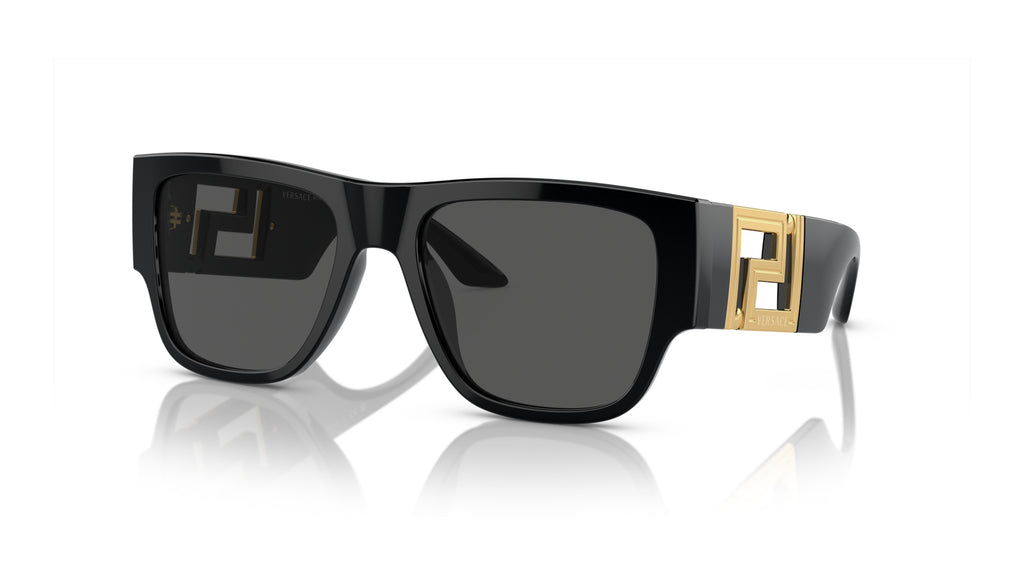 Lunettes de soleil Versace VE4403 GB1/87 – Noir – vue de trois quarts.
