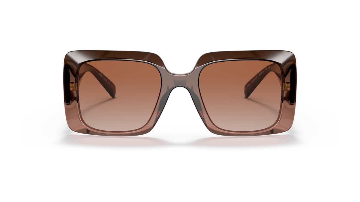 Lunettes de soleil Versace VE4405 533213 – Marron dégradé Transparent – vue de face.