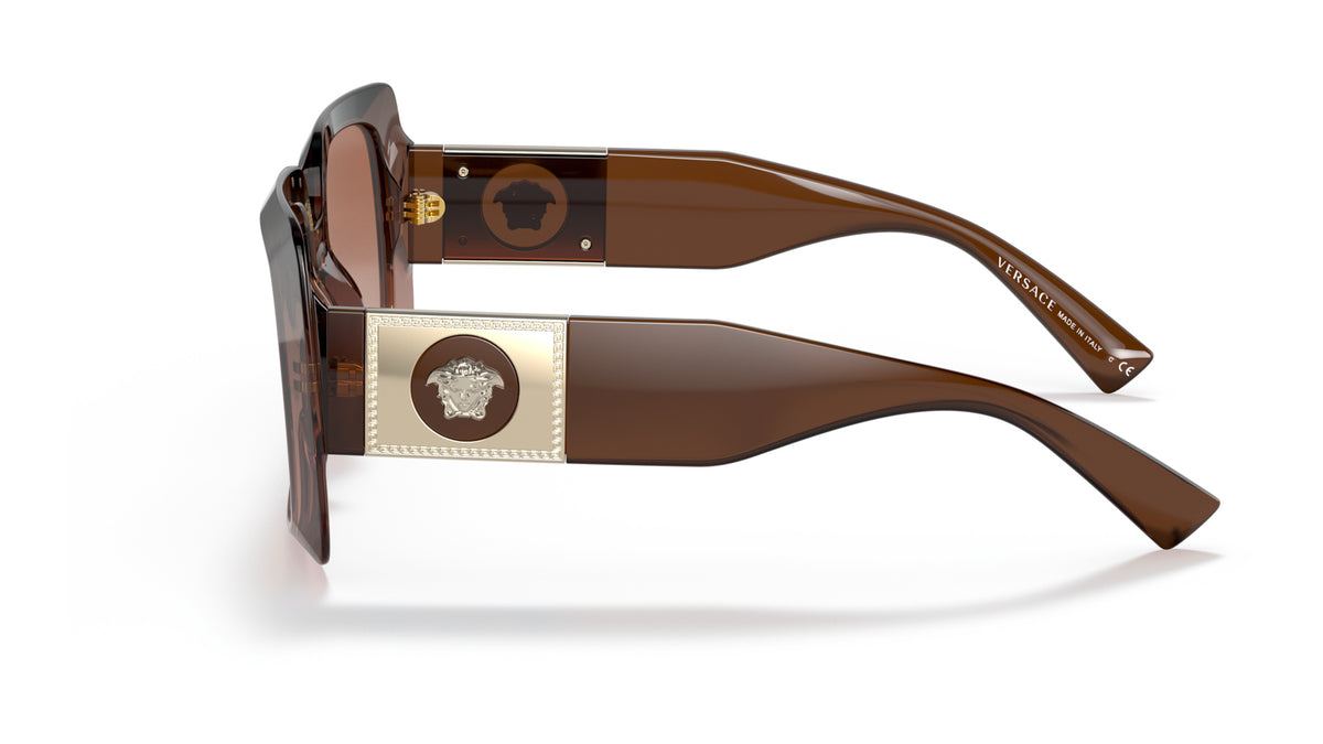 Lunettes de soleil Versace VE4405 533213 – Marron dégradé Transparent – vue de profil.