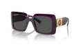 Lunettes de soleil Versace VE4405 538487 – Transparent Pourpre – vue de trois quarts.