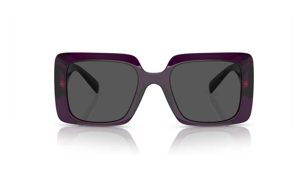 Lunettes de soleil Versace VE4405 538487 – Transparent Pourpre – vue de face.