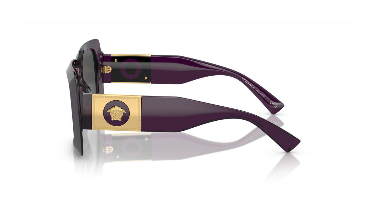 Lunettes de soleil Versace VE4405 538487 – Transparent Pourpre – vue de profil.