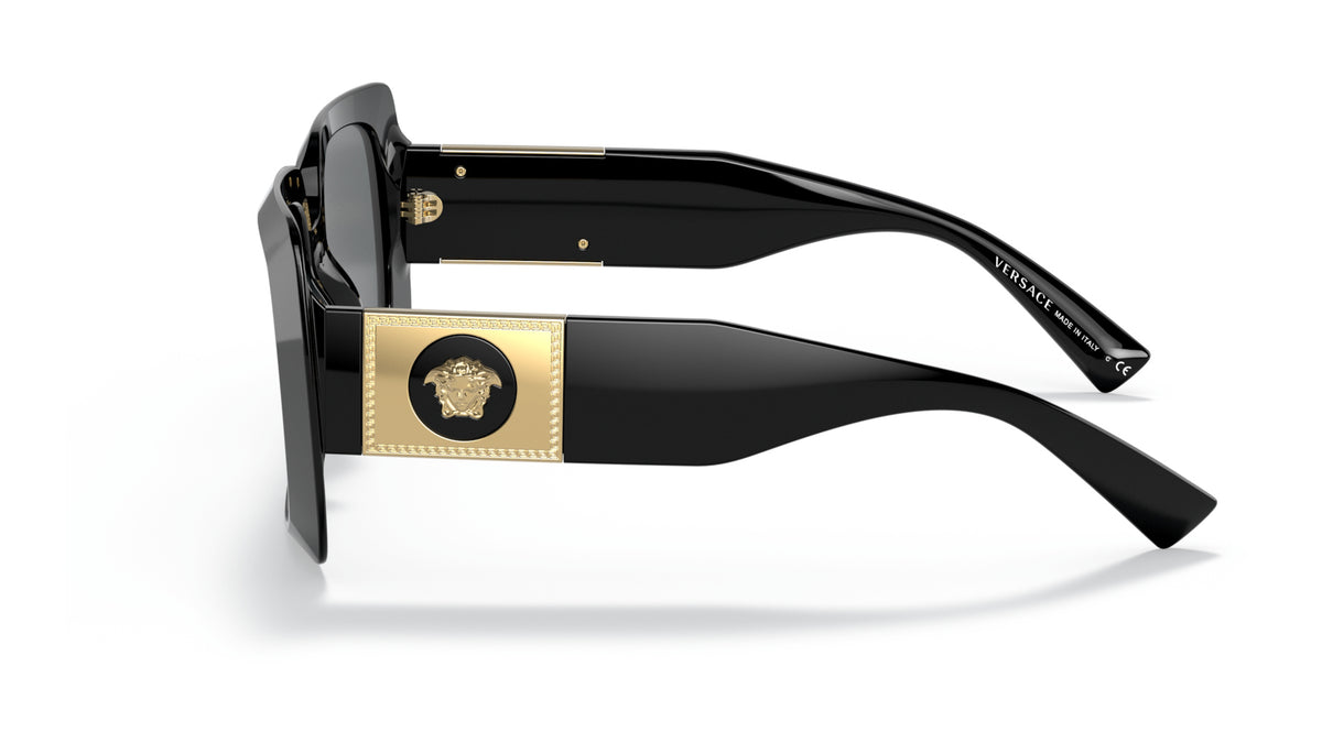 Lunettes de soleil Versace VE4405 GB1/87 – Noir – vue de profil.