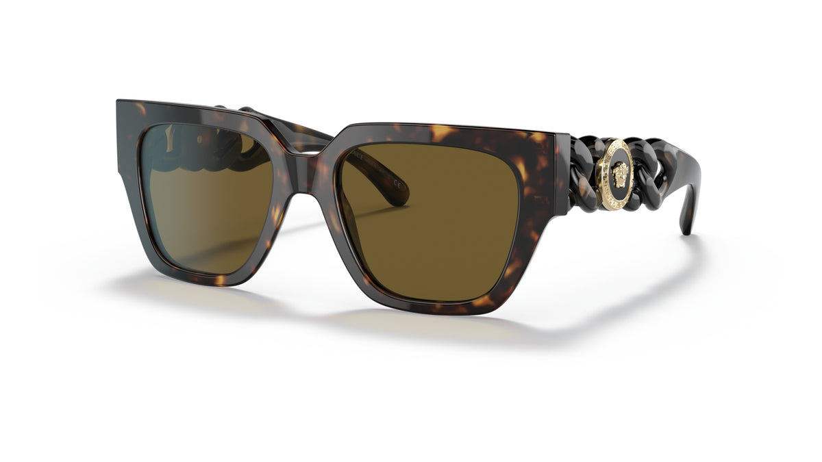 Lunettes de soleil Versace VE4409 108/73 – Havane – vue de trois quarts.