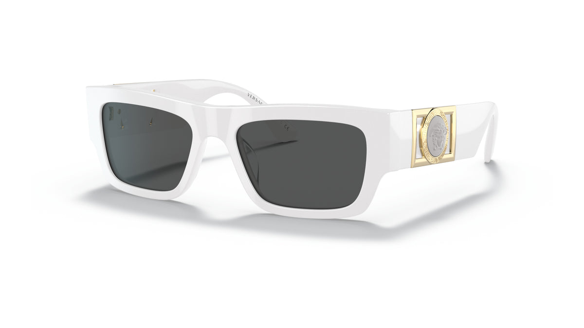 Lunettes de soleil Versace VE4416U 314/87 – Blanc – vue de trois quarts.