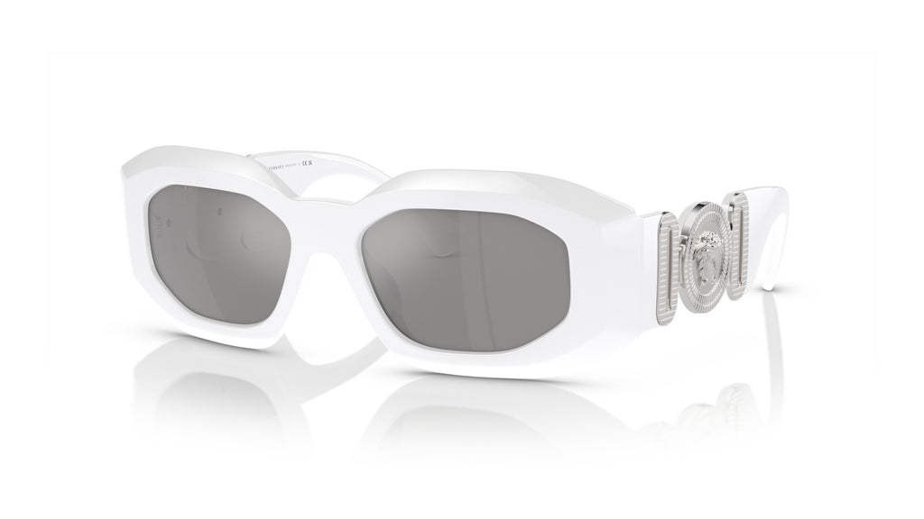 Lunettes de soleil Versace VE4425U 314/6G – Blanc – vue de trois quarts.