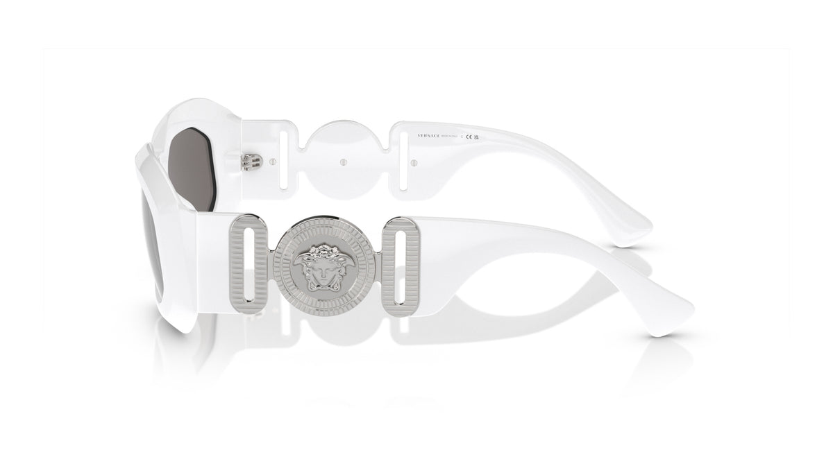 Lunettes de soleil Versace VE4425U 314/6G – Blanc – vue de profil.