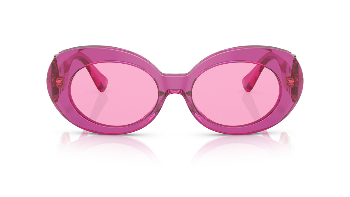 Lunettes de soleil Versace VE4426BU 5334/5 – Transparent Fuchsia – vue de face.
