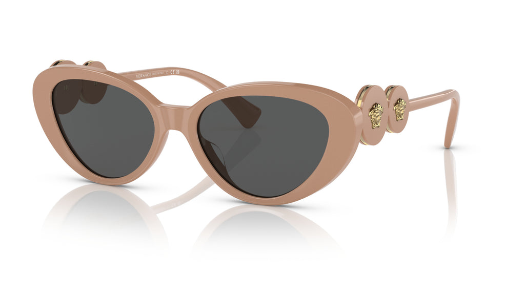 Lunettes de soleil Versace VE4433U 538387 – Beige – vue de trois quarts.