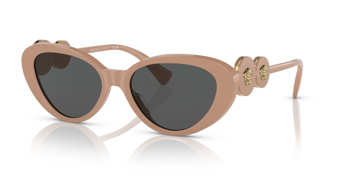 Lunettes de soleil Versace VE4433U 538387 – Beige – vue de trois quarts.