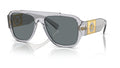Lunettes de soleil Versace VE4436U 530580 – Transparent Gris – vue de trois quarts.