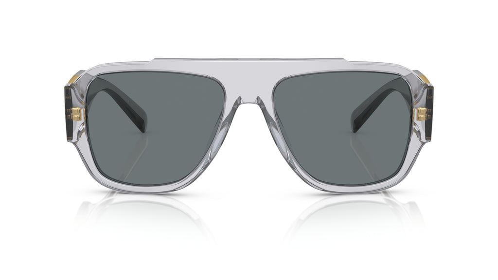 Lunettes de soleil Versace VE4436U 530580 – Transparent Gris – vue de face.