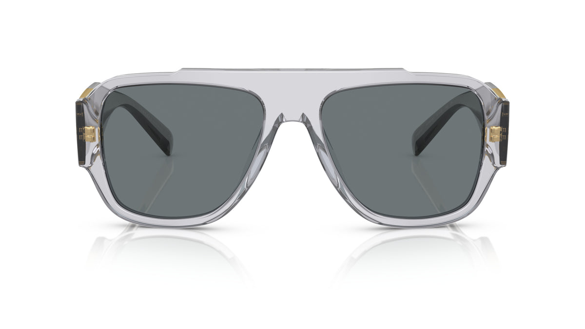Lunettes de soleil Versace VE4436U 530580 – Transparent Gris – vue de face.