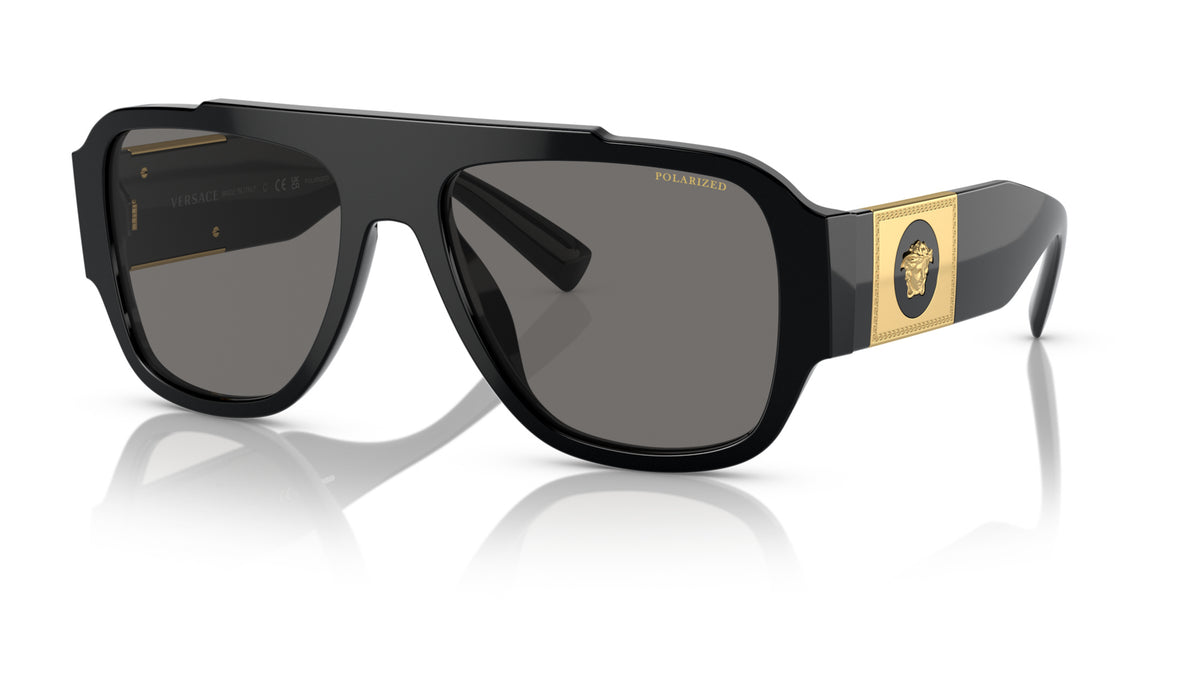 Lunettes de soleil Versace VE4436U GB1/81 – Noir – vue de trois quarts.