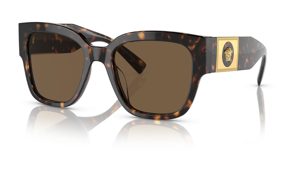 Lunettes de soleil Versace VE4437U 108/73 – Havane – vue de trois quarts.