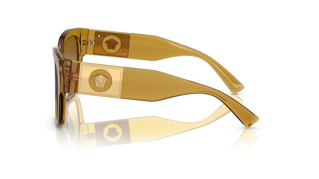 Lunettes de soleil Versace VE4437U 53472L – Transparent Miel – vue de profil.