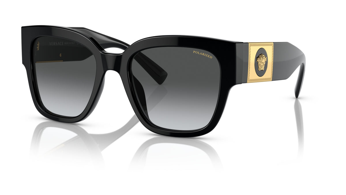 Lunettes de soleil Versace VE4437U GB1/T3 – Noir – vue de trois quarts.