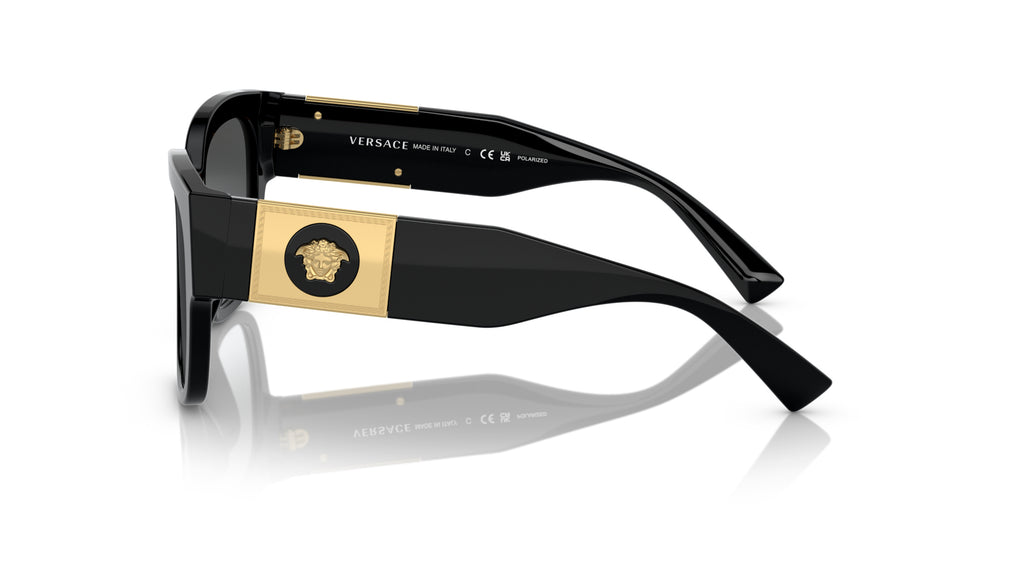 Lunettes de soleil Versace VE4437U GB1/T3 – Noir – vue de profil.