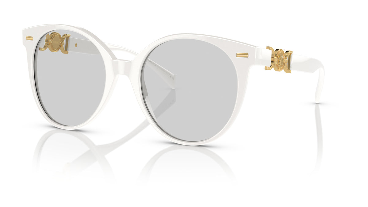 Lunettes de soleil Versace VE4442 314/M3 – Blanc – vue de trois quarts.