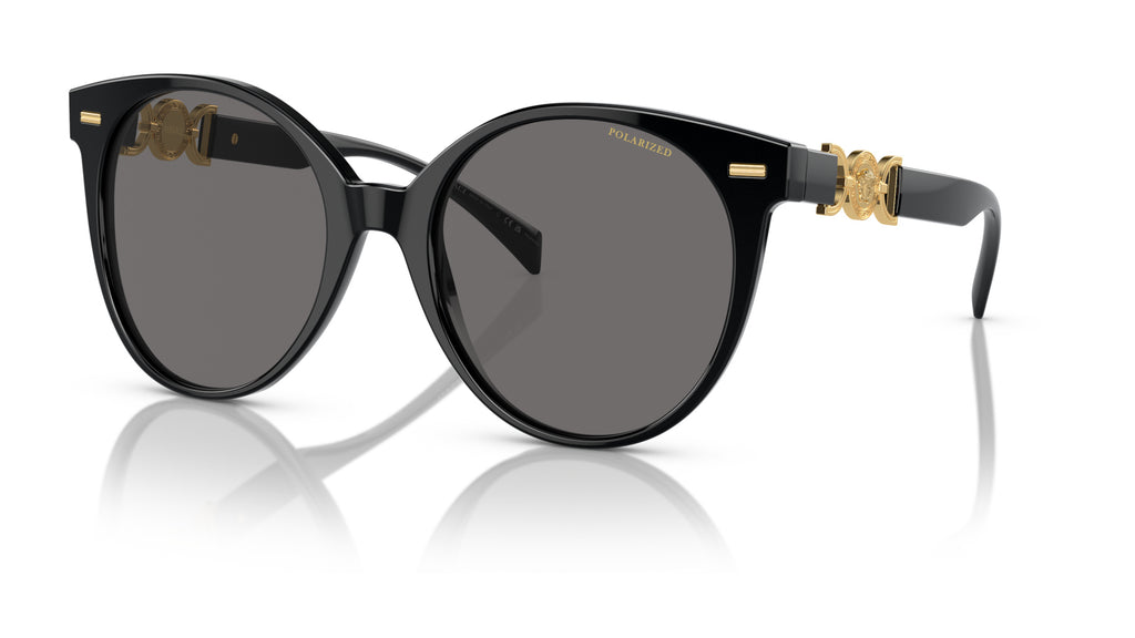 Lunettes de soleil Versace VE4442 GB1/81 – Noir – vue de trois quarts.