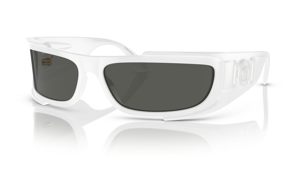 Lunettes de soleil Versace VE4446 314/87 – Blanc – vue de trois quarts.