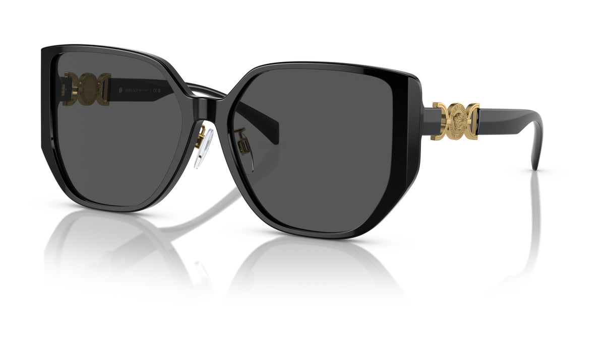Lunettes de soleil Versace VE4449D GB1/87 – Noir – vue de trois quarts.